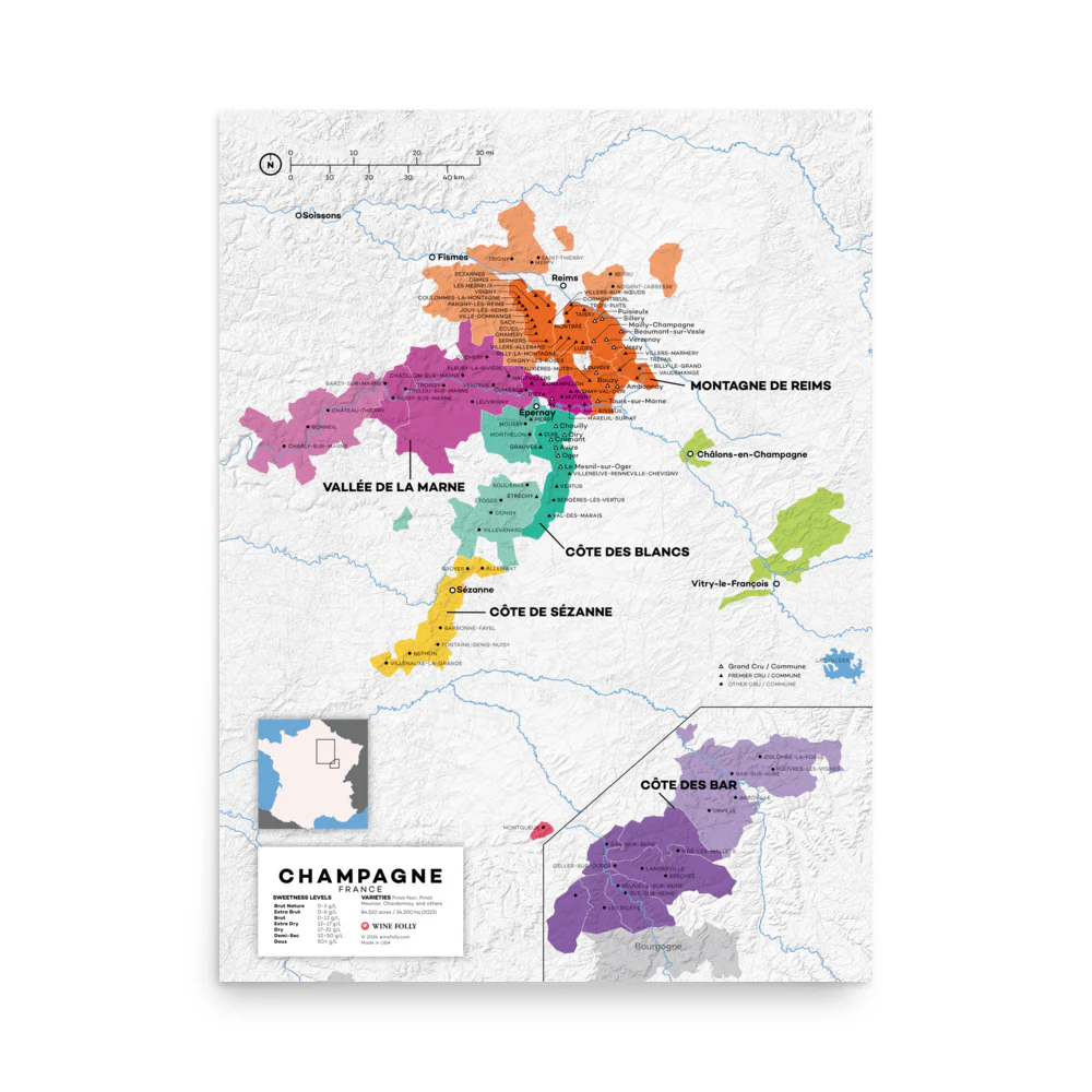 France Champagne Wine Map - 2nd Edition - Image 3