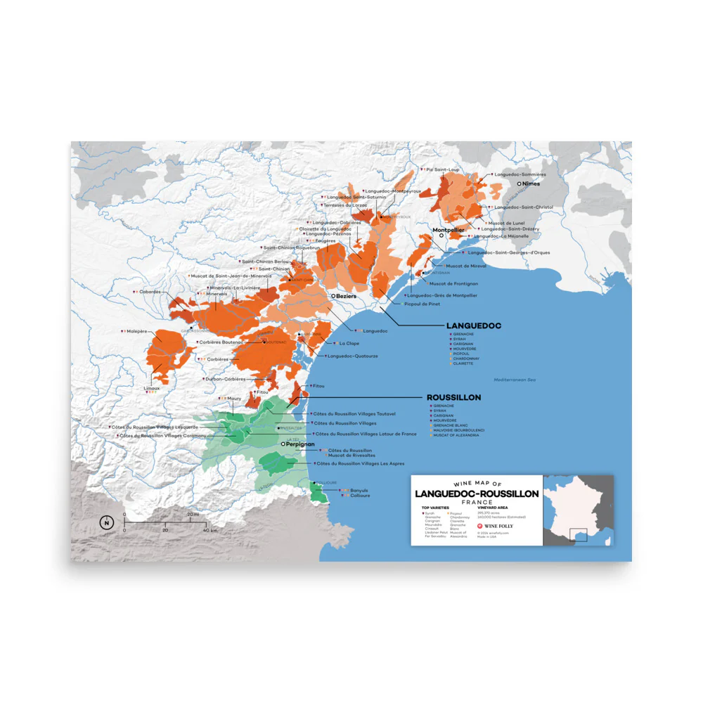France Languedoc-Roussillon Wine Map - 2nd Edition - Image 3
