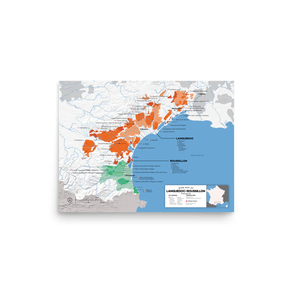 France Languedoc-Roussillon Wine Map - 2nd Edition - Image 4