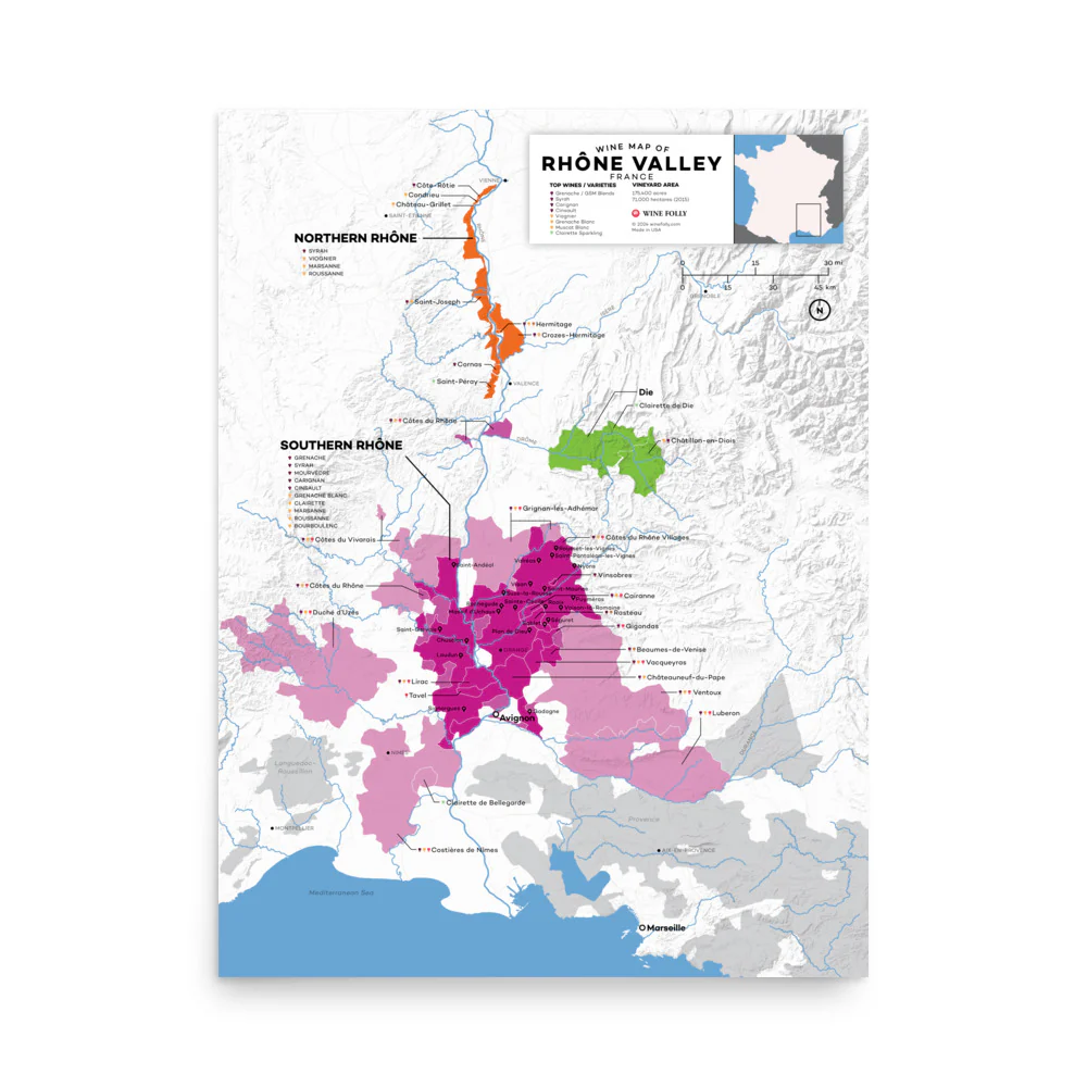 France Rhône Valley Wine Map - 2nd Edition - Image 3