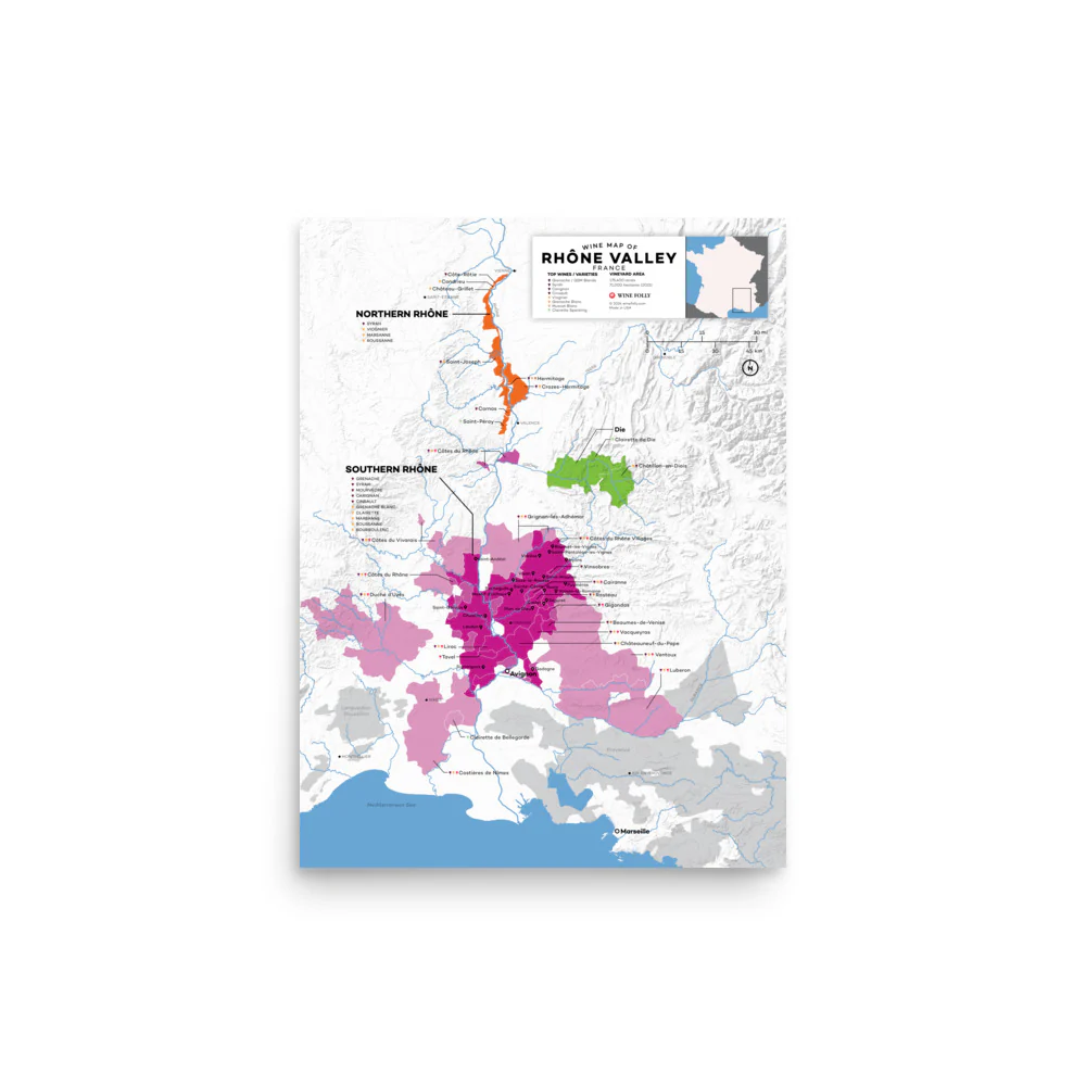 France Rhône Valley Wine Map - 2nd Edition - Image 4