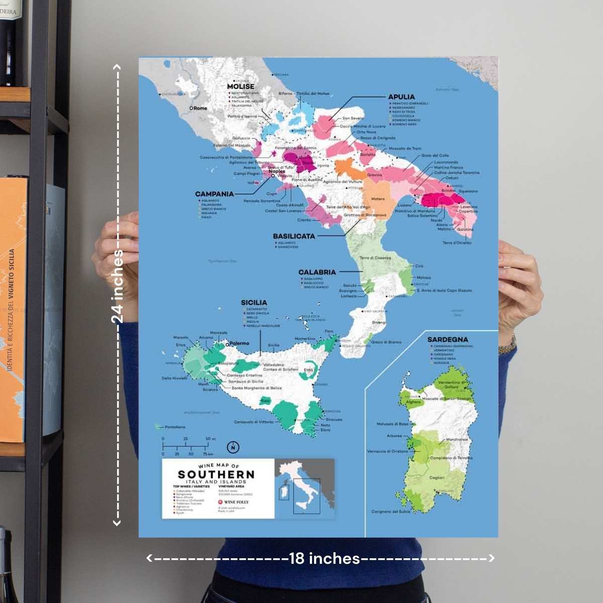 Italy Southern Islands Wine Map - 2nd Edition