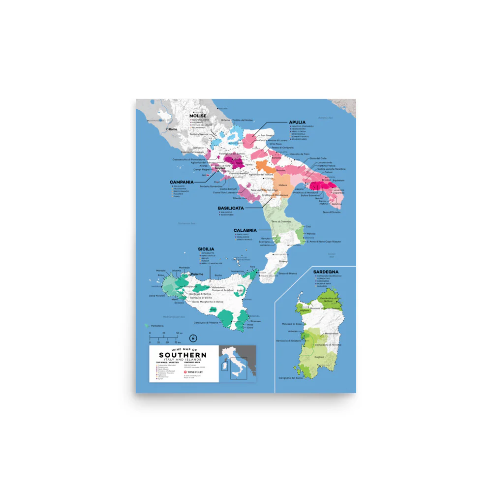 Italy Southern Islands Wine Map - 2nd Edition - Image 4