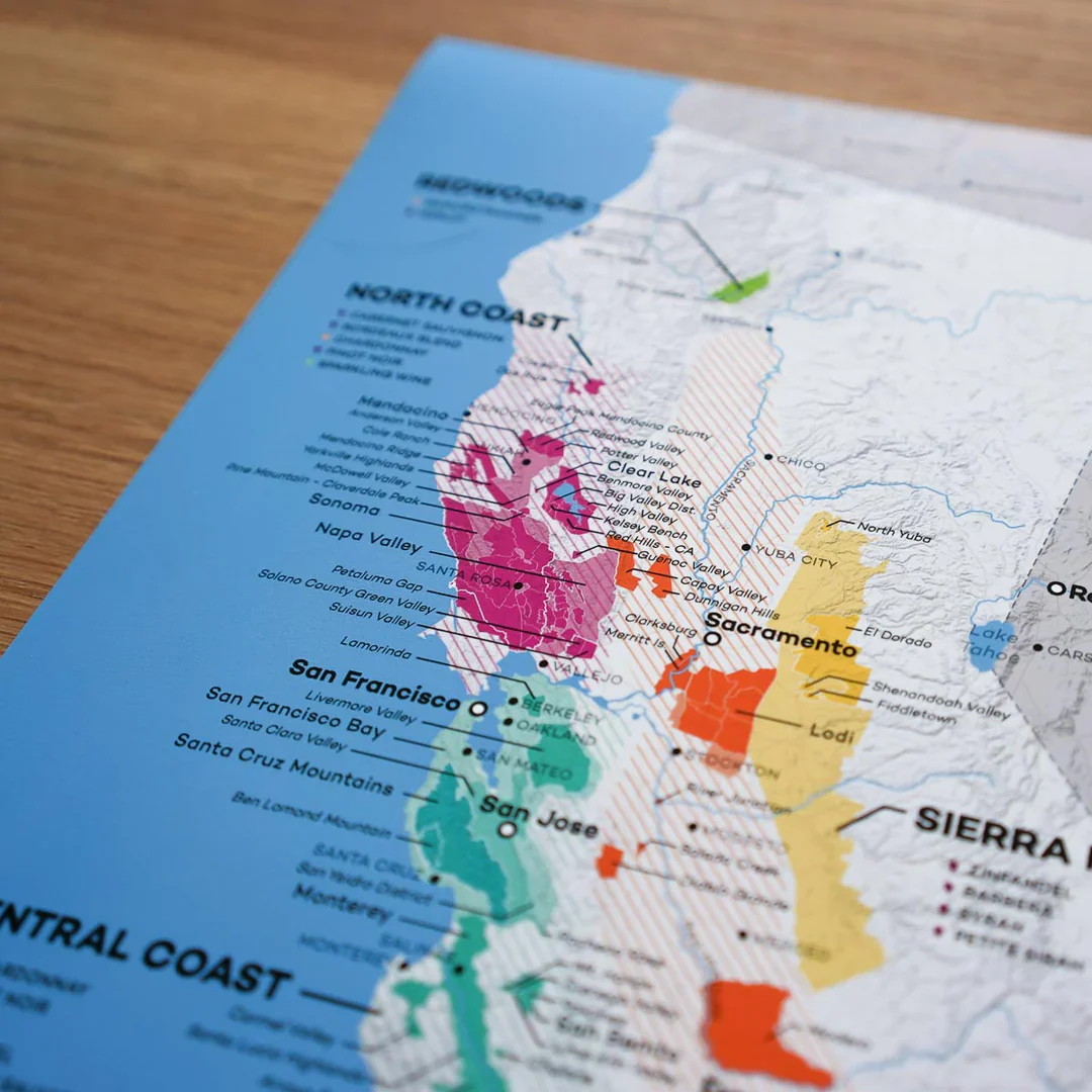USA California XL Wine Map - 2nd Edition - Image 3