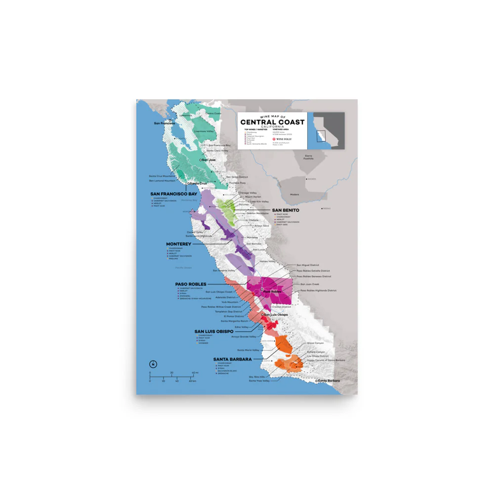 USA Central Coast, California Wine Map - 2nd Edition - Image 4