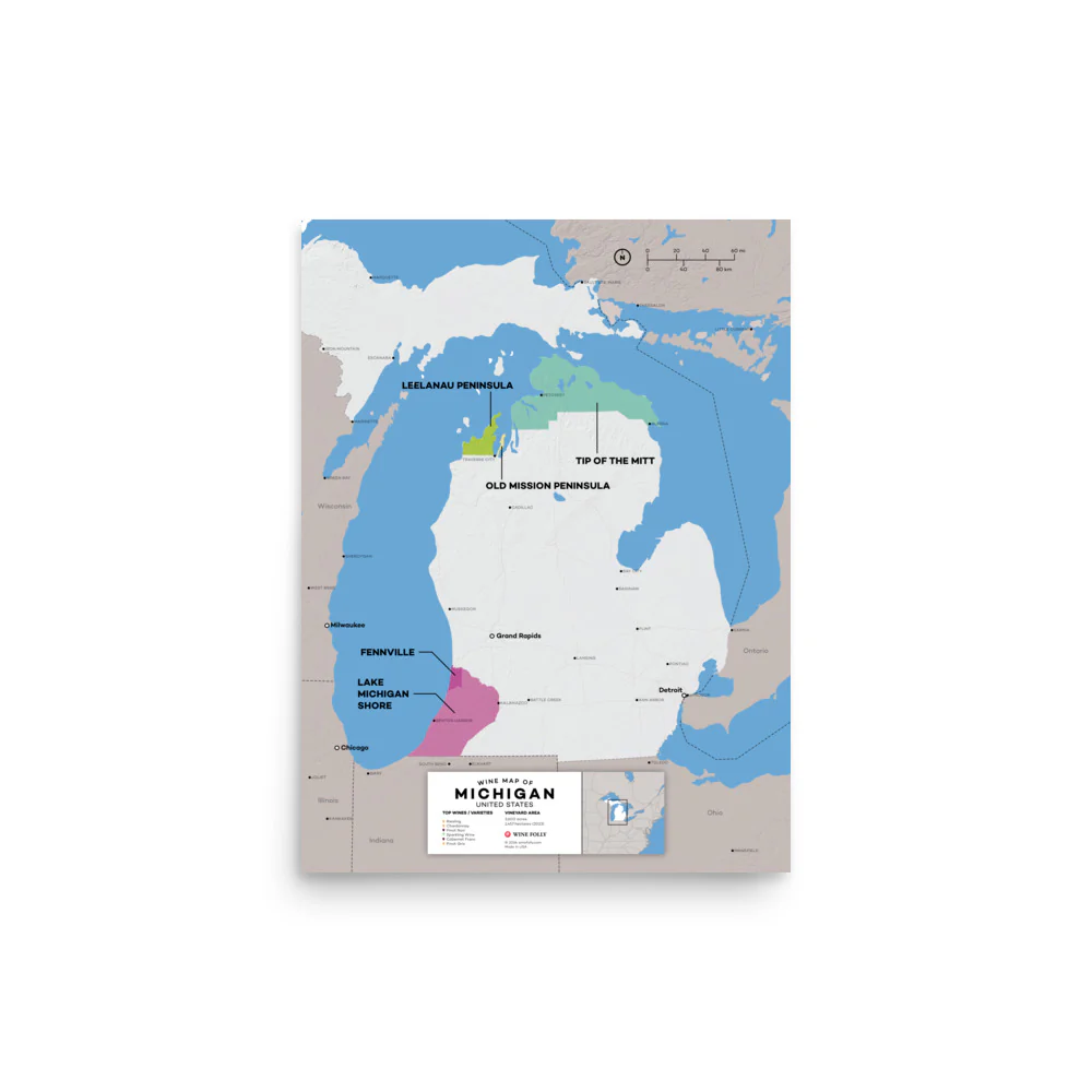 USA Michigan Wine Map - 2nd Edition - Image 4
