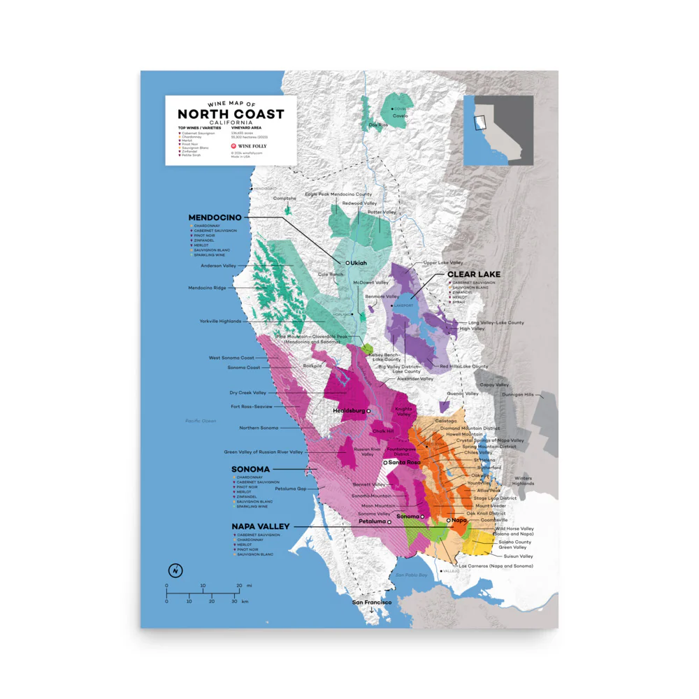 USA North Coast, California Wine Map - 2nd Edition - Image 3