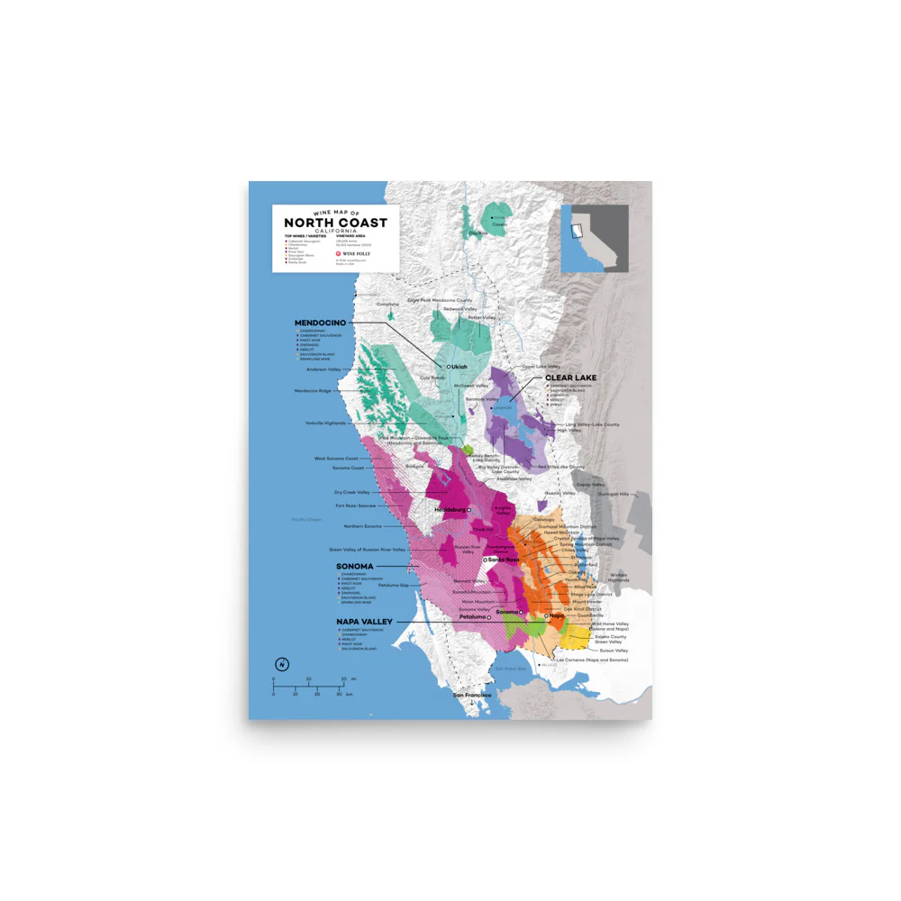 USA North Coast, California Wine Map - 2nd Edition - Image 4