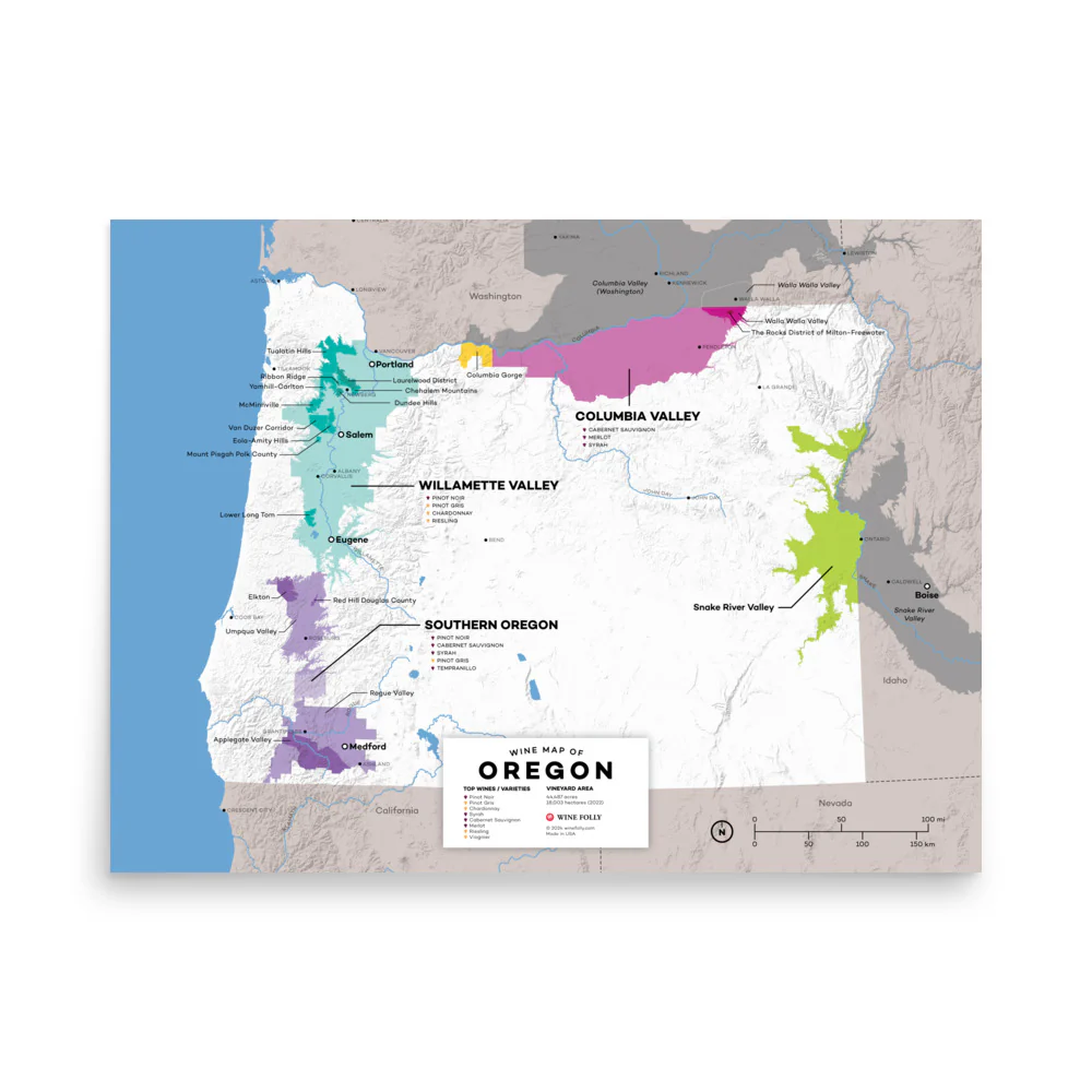 USA Oregon Wine Map - 2nd Edition - Image 3