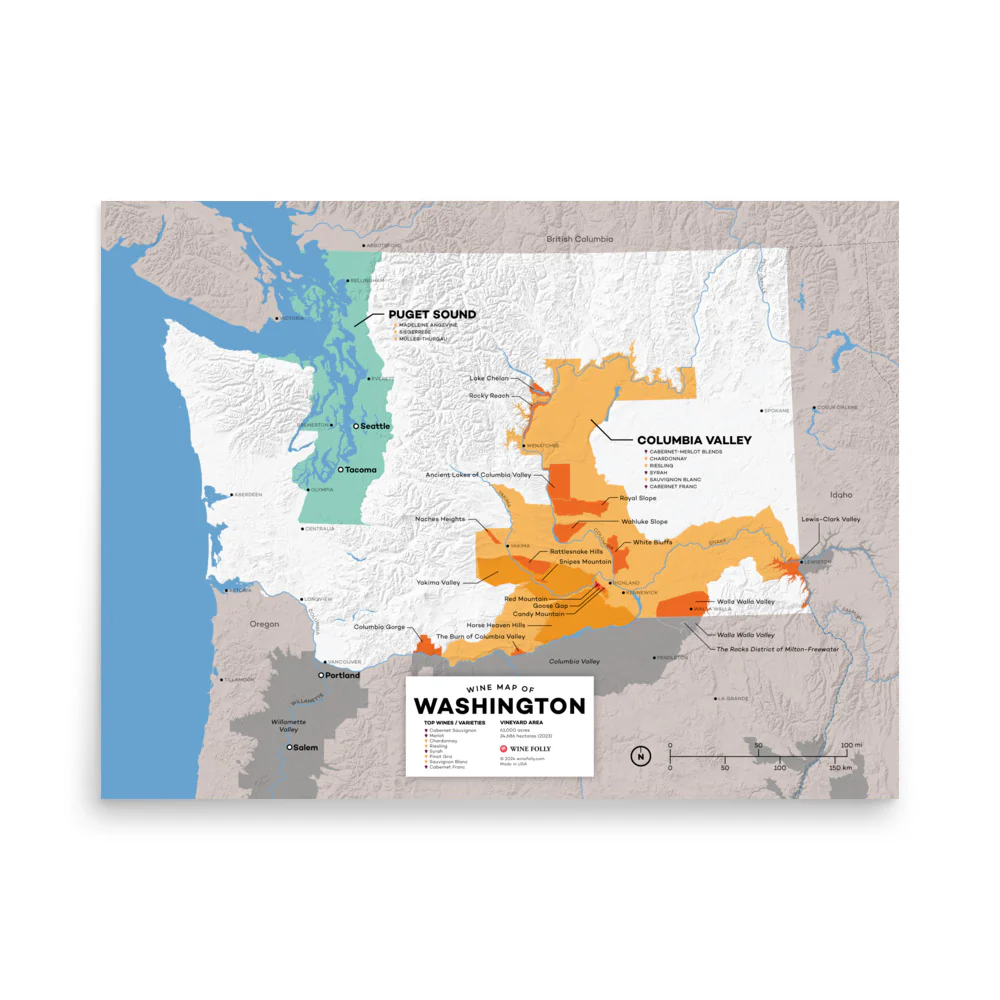 USA Washington Wine Map - 2nd Edition - Image 3