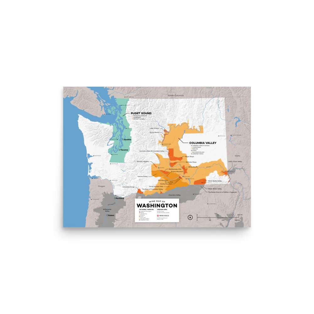 USA Washington Wine Map - 2nd Edition - Image 4
